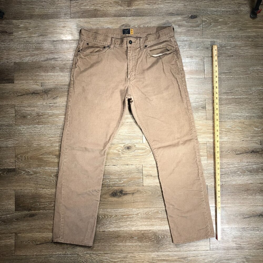 J Crew 770 Corduroy Pants Mens 34x30 Light Brown Straight Casual Actual 36x29 - Picture 3 of 8